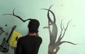 طريقة الرسم على الجدران