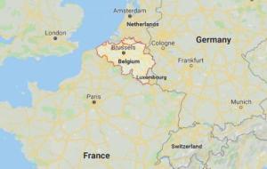 أين تقع بلجيكا على الخريطة