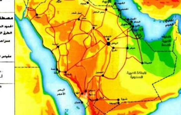 خريطة شبه الجزيرة العربية