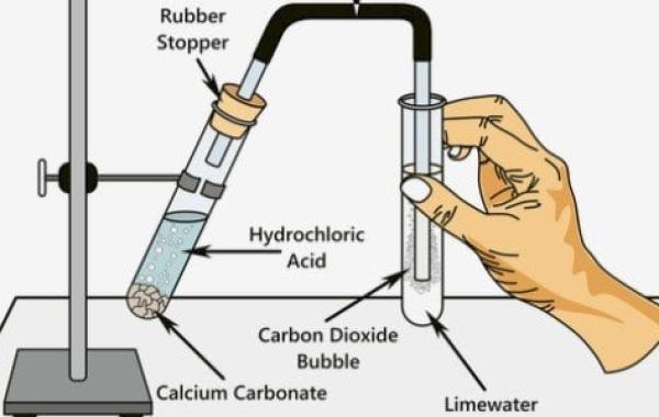 معادلة تفاعل كربونات الكالسيوم مع حمض الهيدروكلوريك